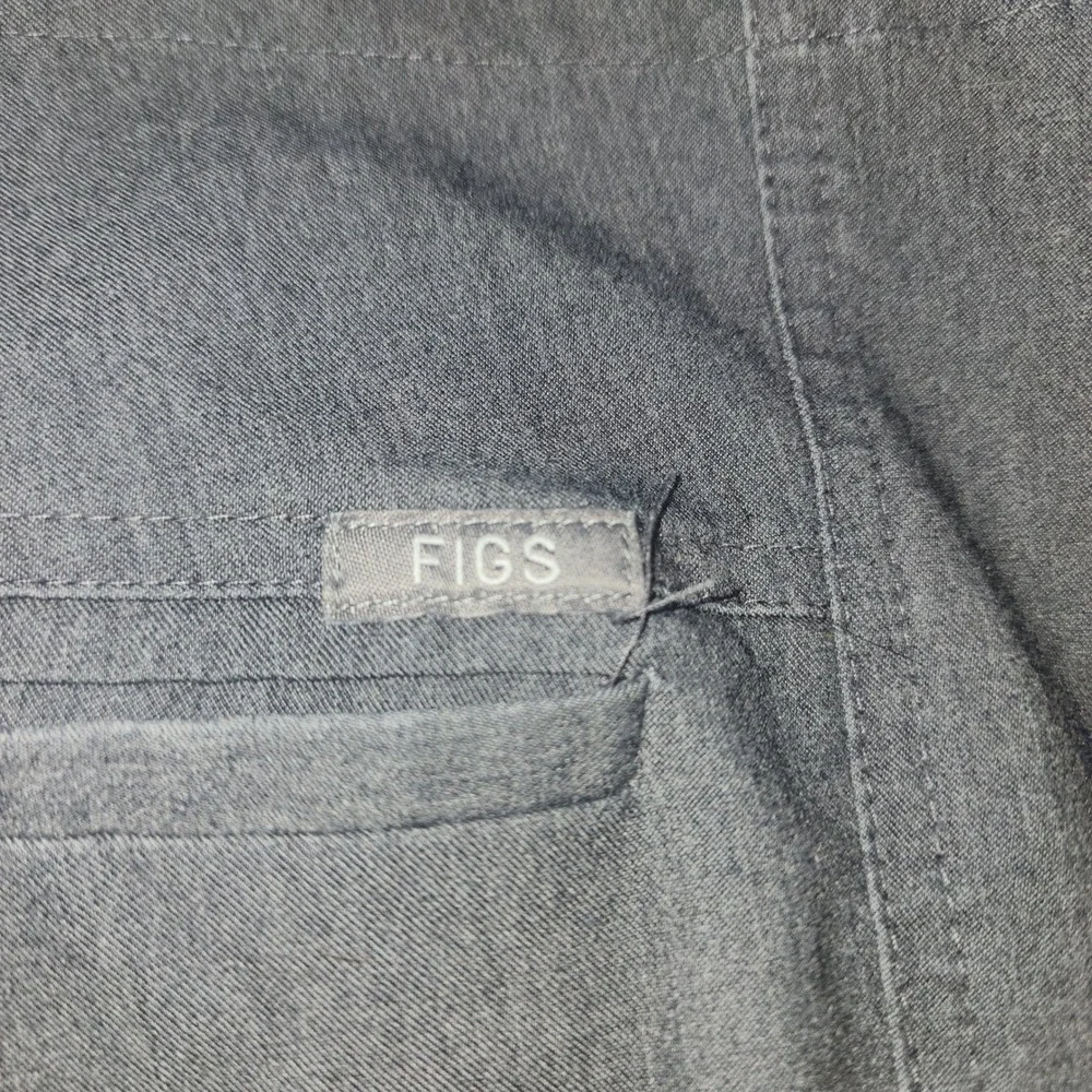 FIGS Technical Collection Mens XL Scrub Pants Gray Cargo Drawstring Straight Leg